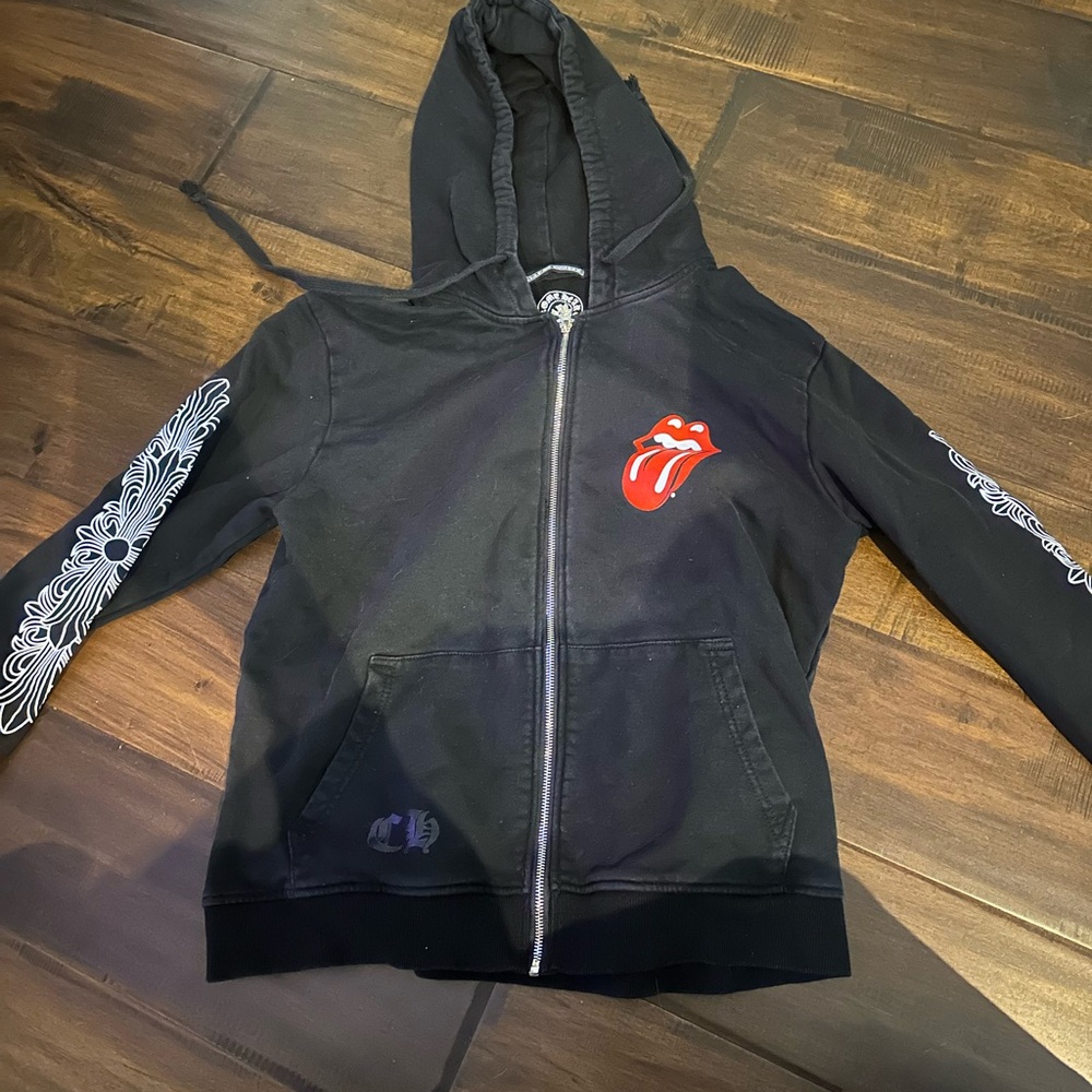 Chrome Hearts Black and Red Rolling Stones Zip Up